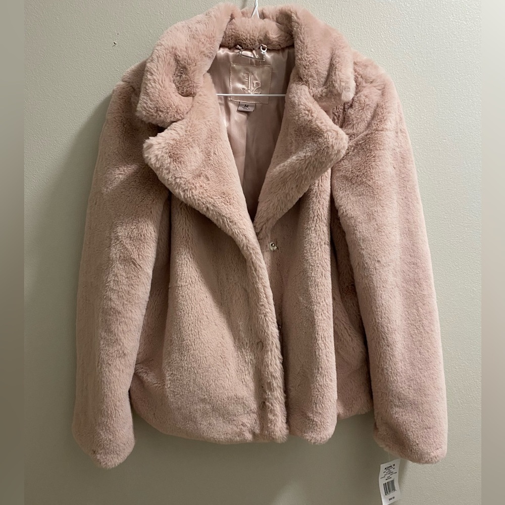 NWT Blush Pink Faux Fur Coat Jacket